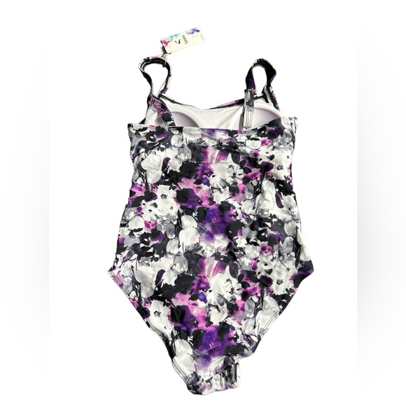 UPOPBY modest one piece swimsuit ruched shirred middle size 6 NWT - Picture 5 of 6